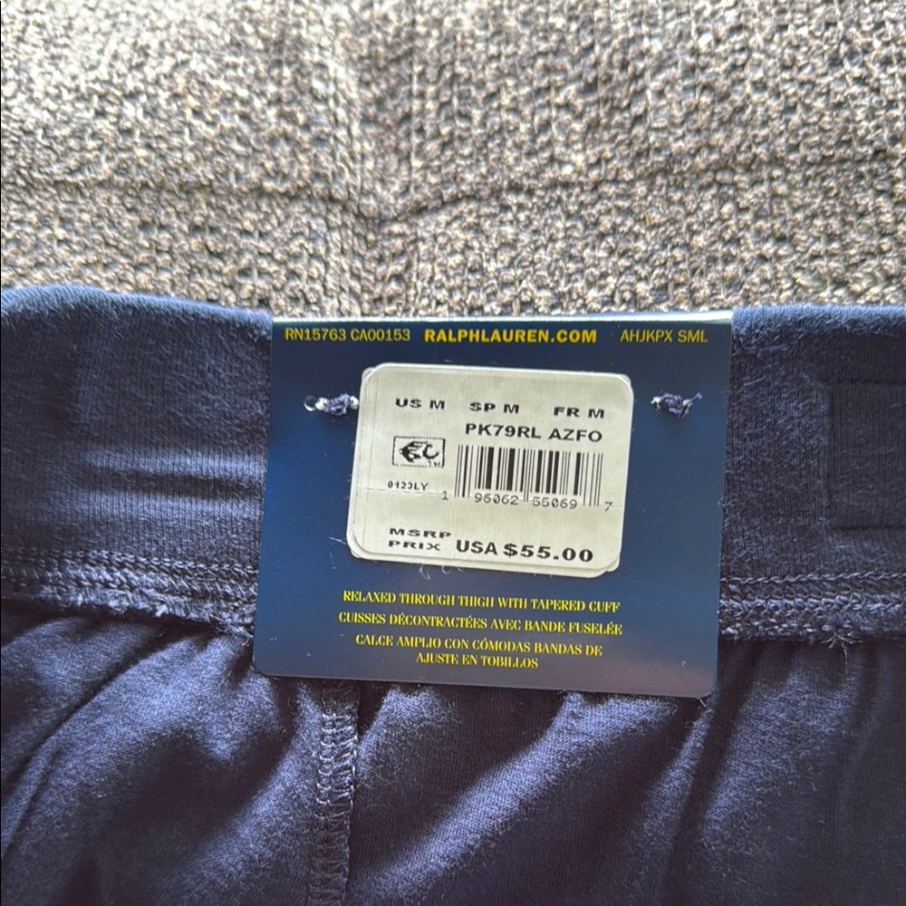 NWT!Polo by Ralph Lauren Blue and Yellow Jogger Sleepwear - Picture 6 of 8